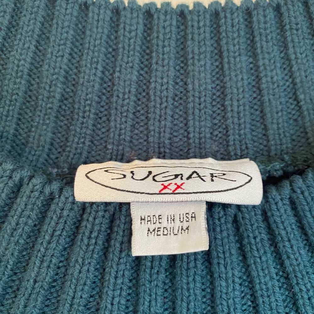 Vintage forest green mock neck sweater - Picture 4 of 8